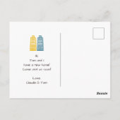 新しい住所にお引越しします かわいいまち ポストカード (裏面)