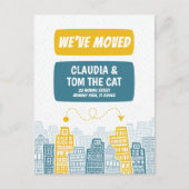 新しい住所にお引越しします かわいいまち ポストカード (正面)