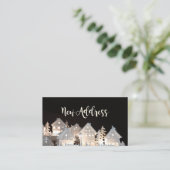 新しい住所によって照らされるクリスマスの家 エンクロージャーカード (スタンド正面)