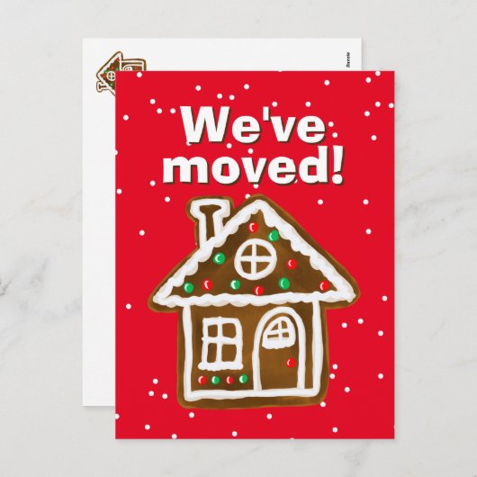 新しい住所にクリスマスのはがきを移しました シーズンポストカード (正面/裏面)