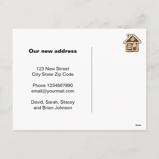 新しい住所にクリスマスのはがきを移しました シーズンポストカード (裏面)