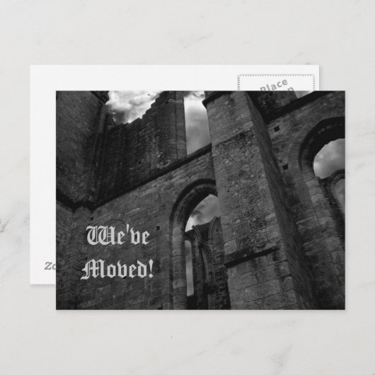 新しい住所に移動する古代の遺跡 案内ポストカード (正面/裏面)