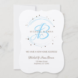 新しい住所のお知らせモノグラムの 招待状