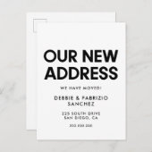 新しい住所のお知らせ　ミニマルな引越しのお知らせ ポストカード (正面/裏面)