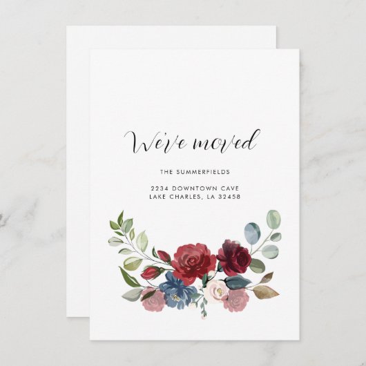 新しい住所のお知らせ 花の移転アナウンスメント (正面/裏面)