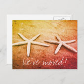 新しい住所のためのヒトデの写真の移動郵便はがき 案内ポストカード (正面/裏面)