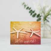 新しい住所のためのヒトデの写真の移動郵便はがき 案内ポストカード (スタンド正面)