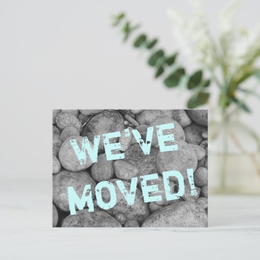 新しい住所のための石積み移動はがき 案内ポストカード (スタンド正面)