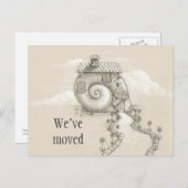 新しい住所のカタツムリの家はがき 案内ポストカード (正面/裏面)