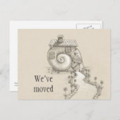 新しい住所のカタツムリの家はがき 案内ポストカード (正面/裏面)