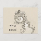 新しい住所のカタツムリの家はがき 案内ポストカード (正面)