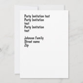 新しい住所のクリスマスパーティー 招待状 (裏面)