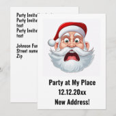 新しい住所のクリスマスパーティー 招待状 (正面/裏面)