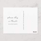 新しい住所のモダンなスクリプトとシンプルな植物 ポストカード (裏面)