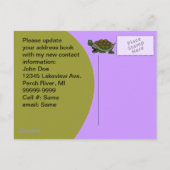 新しい住所の亀を移動したハガキ話 案内ポストカード (裏面)