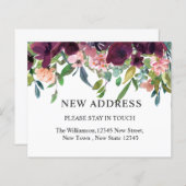 新しい住所の予算 |水彩フローラと緑 (正面/裏面)