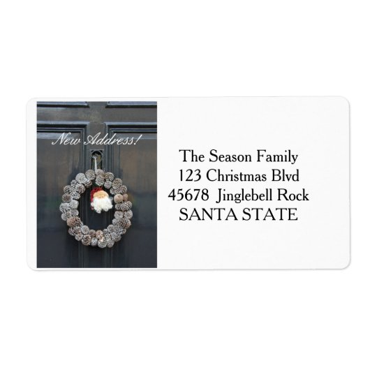 新しい住所の休日ラベル ラベル (正面)