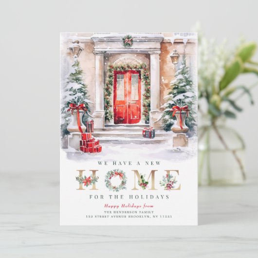 新しい住所の休暇のお知らせカード シーズンカード (スタンド正面)