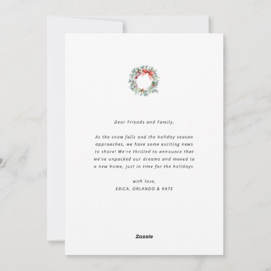 新しい住所の休暇のお知らせカード シーズンカード (裏面)