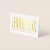 新しい住所の卒業ありがとう写真モダン 箔カード (正面)