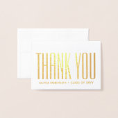 新しい住所の卒業ありがとう写真モダン 箔カード (封筒付き正面)