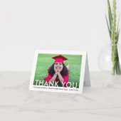 新しい住所の卒業写真の折り畳みサンキューカード サンキューカード (正面)