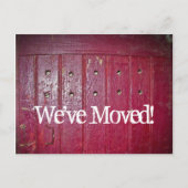 新しい住所の古い赤いドアを移動 案内ポストカード (正面)