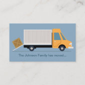 新しい住所の変更トラックかわいい青 名刺 (正面)