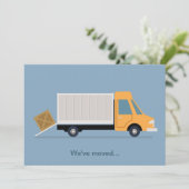 新しい住所の変更トラックかわいい青 案内状 (スタンド正面)