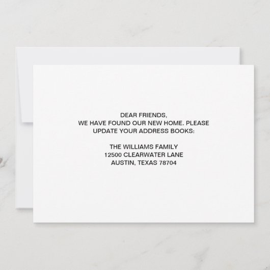 新しい住所の変更トラックかわいい青 案内状 (裏面)