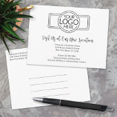 新しい住所の変更（会社のロゴは白色） 案内ポストカード