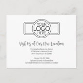 新しい住所の変更（会社のロゴは白色） 案内ポストカード (正面)