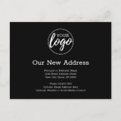 新しい住所の変更（会社のロゴは黒） 案内ポストカード (正面)