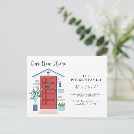 新しい住所の引越しのお知らせを移動 ポストカード (スタンド正面)