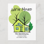 新しい住所の引越し案内はがき ポストカード (正面)