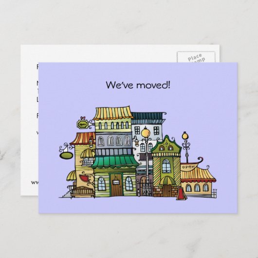 新しい住所の引越し案内はがき 案内ポストカード (正面/裏面)