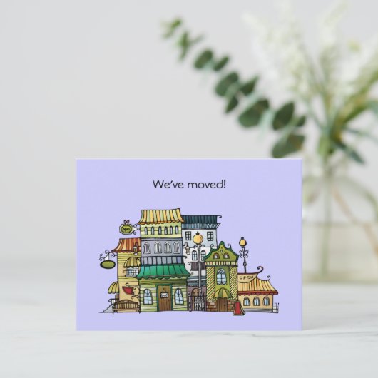 新しい住所の引越し案内はがき 案内ポストカード (スタンド正面)