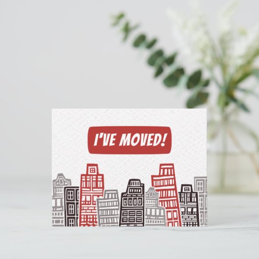 新しい住所の引越し案内カードを移動した ポストカード (スタンド正面)