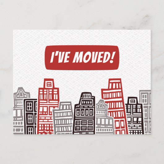 新しい住所の引越し案内カードを移動した ポストカード (正面)