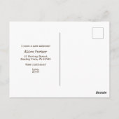 新しい住所の引越し案内カードを移動した ポストカード (裏面)