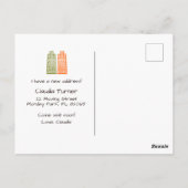 新しい住所の引越し案内カードを移動 ポストカード (裏面)