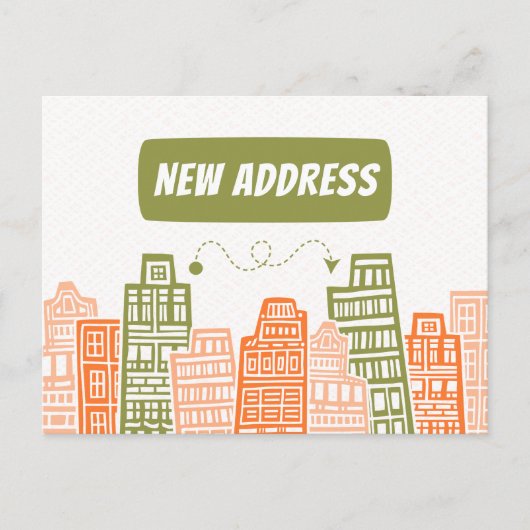 新しい住所の引越し案内カードを移動 ポストカード (正面)