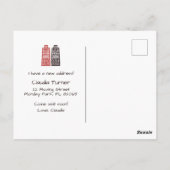 新しい住所の引越し案内カードを移動 ポストカード (裏面)