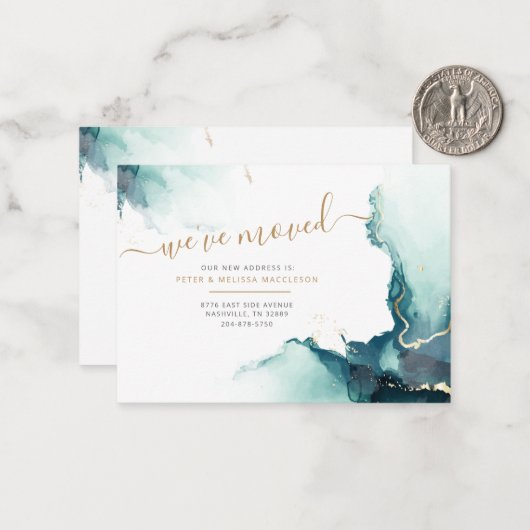 新しい住所の引越し案内 ノートカード (正面/裏面インサイチュ)