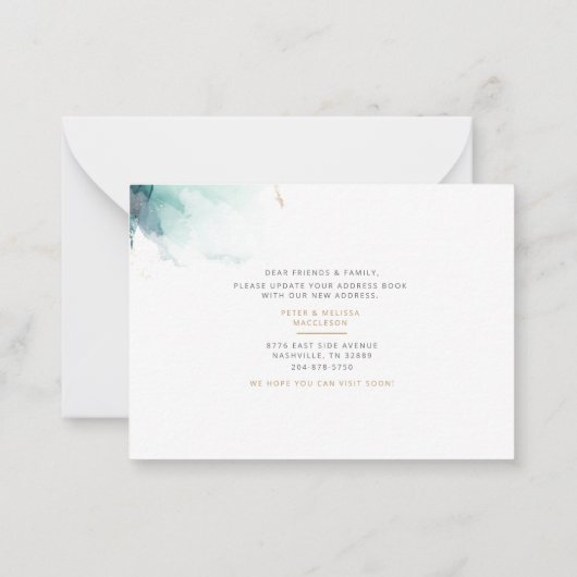 新しい住所の引越し案内 ノートカード (裏面)