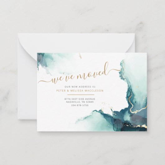 新しい住所の引越し案内 ノートカード (正面)