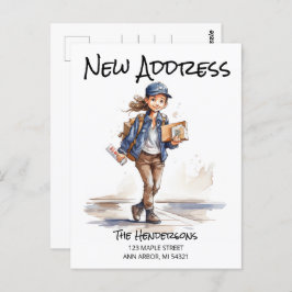 新しい住所の引越し案内 ポストカード