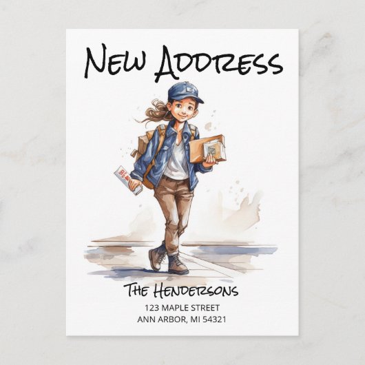 新しい住所の引越し案内 ポストカード (正面)