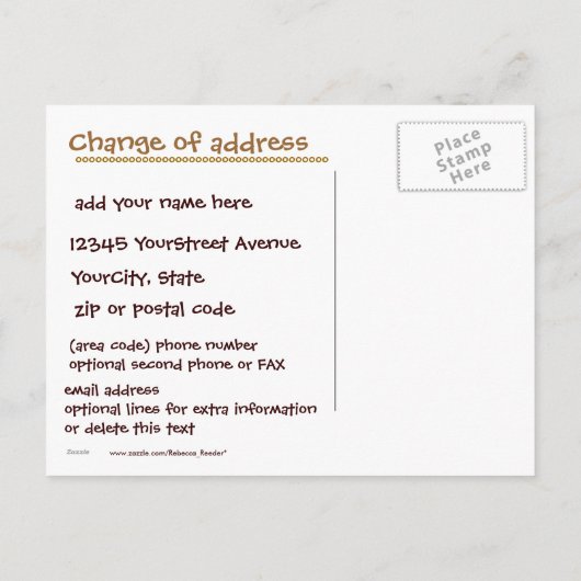 新しい住所の引越し案内 案内ポストカード (裏面)