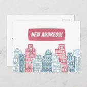 新しい住所の引越し発表を行った ポストカード (正面/裏面)
